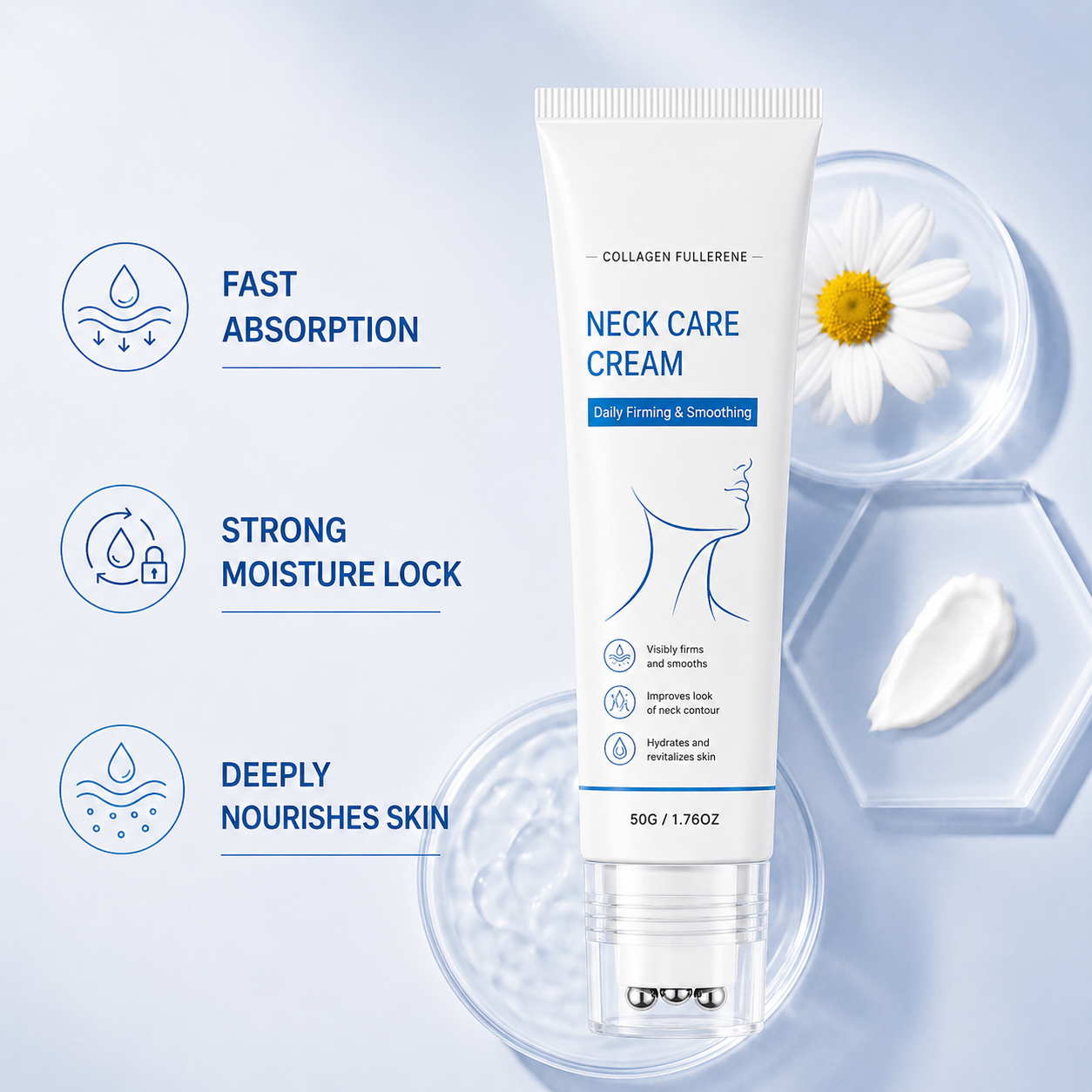 ✨Instant Neck Lift Cream — 🧴 Infused with Retinol & Hyaluronic Acid | Firms the Neck, Reduces Wrinkles & Double Chin