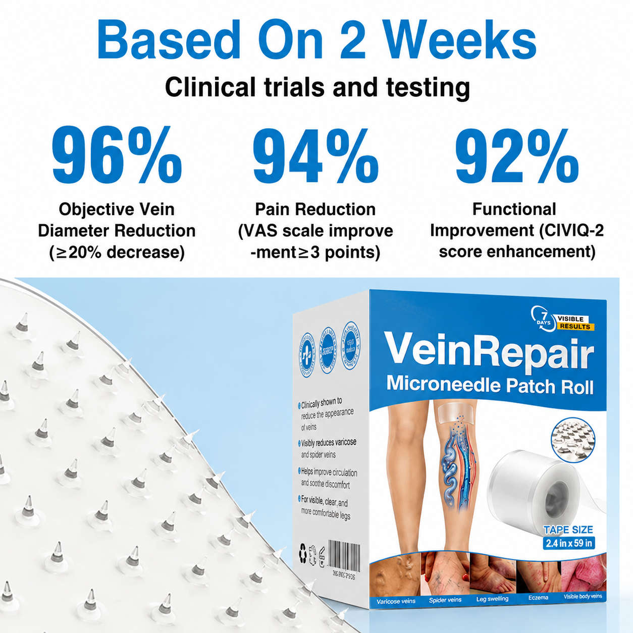 US✅🌱 VeinRepair Microneedle Patch Roll⚡Instant Relief, Long-Term Results