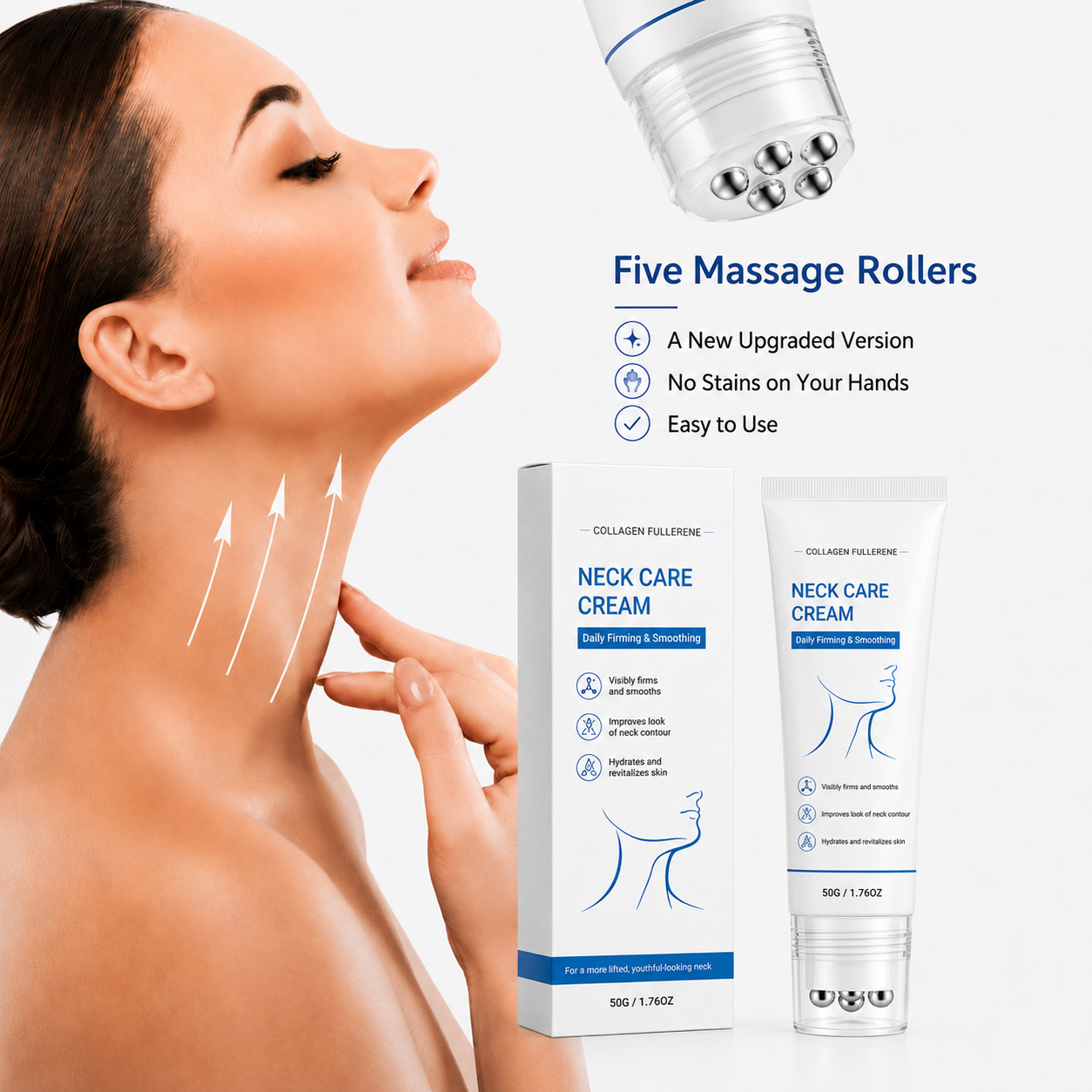 ✨Instant Neck Lift Cream — 🧴 Infused with Retinol & Hyaluronic Acid | Firms the Neck, Reduces Wrinkles & Double Chin
