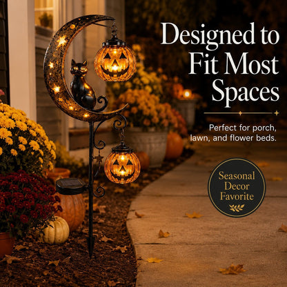 🎃Pumpkin Moon Halloween Garden Stake Light🌙The Halloween Garden Light Everyone Stops to Admire
