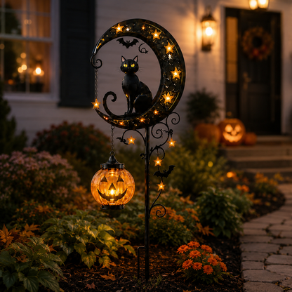 🎃Pumpkin Moon Halloween Garden Stake Light🌙The Halloween Garden Light Everyone Stops to Admire