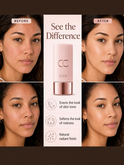 CC Color-Correcting Tinted Serum – Lightweight, Shade-Adaptive Coverage with 24H Hydration & 16H Waterproof Wear