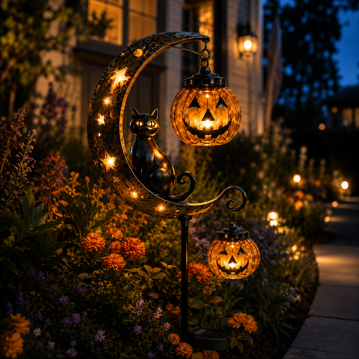 🎃Pumpkin Moon Halloween Garden Stake Light🌙The Halloween Garden Light Everyone Stops to Admire