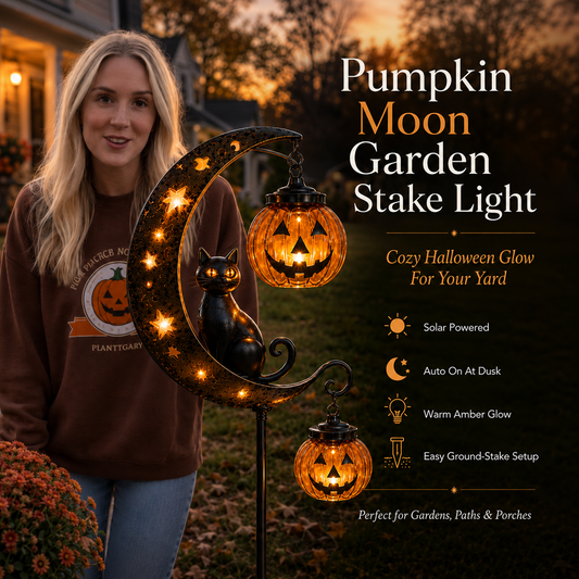 🎃Pumpkin Moon Halloween Garden Stake Light🌙The Halloween Garden Light Everyone Stops to Admire