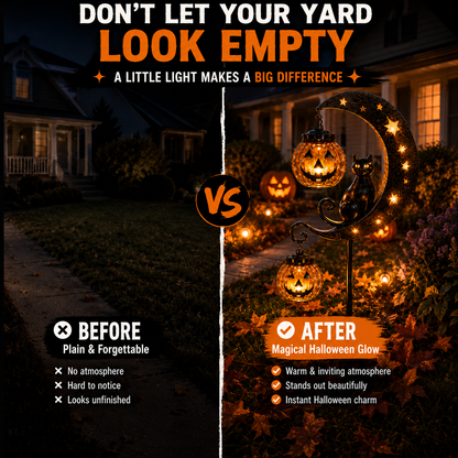 🎃Pumpkin Moon Halloween Garden Stake Light🌙The Halloween Garden Light Everyone Stops to Admire