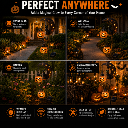 🎃Pumpkin Moon Halloween Garden Stake Light🌙The Halloween Garden Light Everyone Stops to Admire