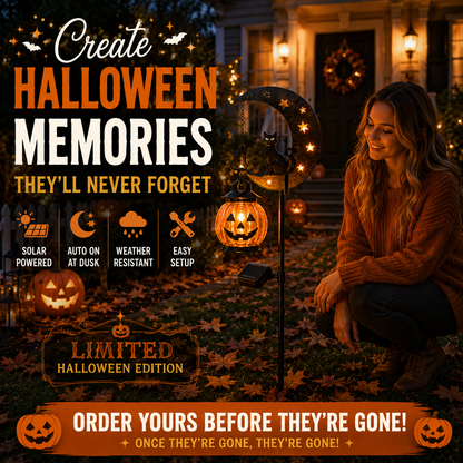 🎃Pumpkin Moon Halloween Garden Stake Light🌙The Halloween Garden Light Everyone Stops to Admire