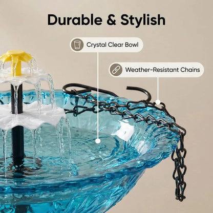🎉 Special Offer Today Only! 🦜 Solar Cascade Hanging Bird Bath Fountain
