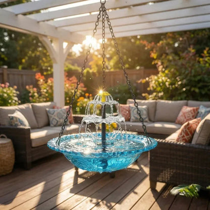 🎉 Special Offer Today Only! 🦜 Solar Cascade Hanging Bird Bath Fountain