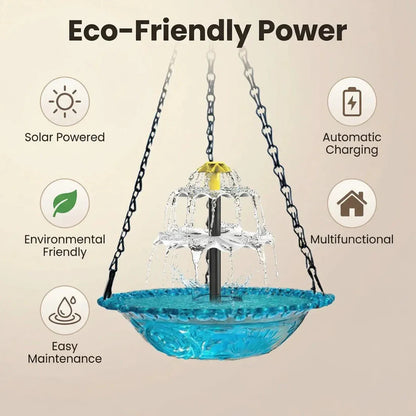 🎉 Special Offer Today Only! 🦜 Solar Cascade Hanging Bird Bath Fountain