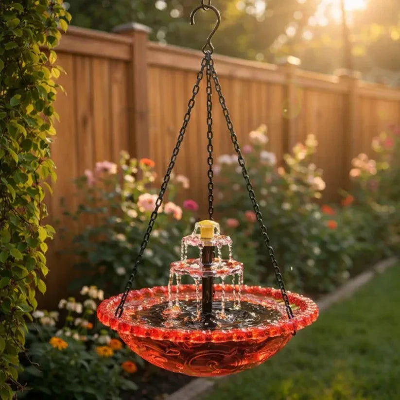 🎉 Special Offer Today Only! 🦜 Solar Cascade Hanging Bird Bath Fountain