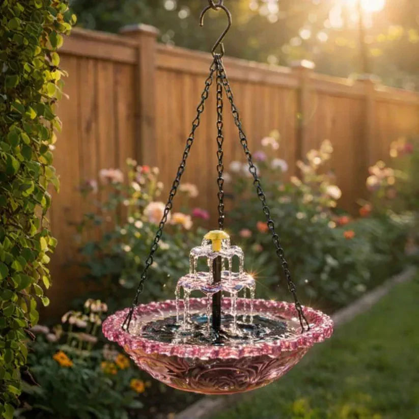 🎉 Special Offer Today Only! 🦜 Solar Cascade Hanging Bird Bath Fountain