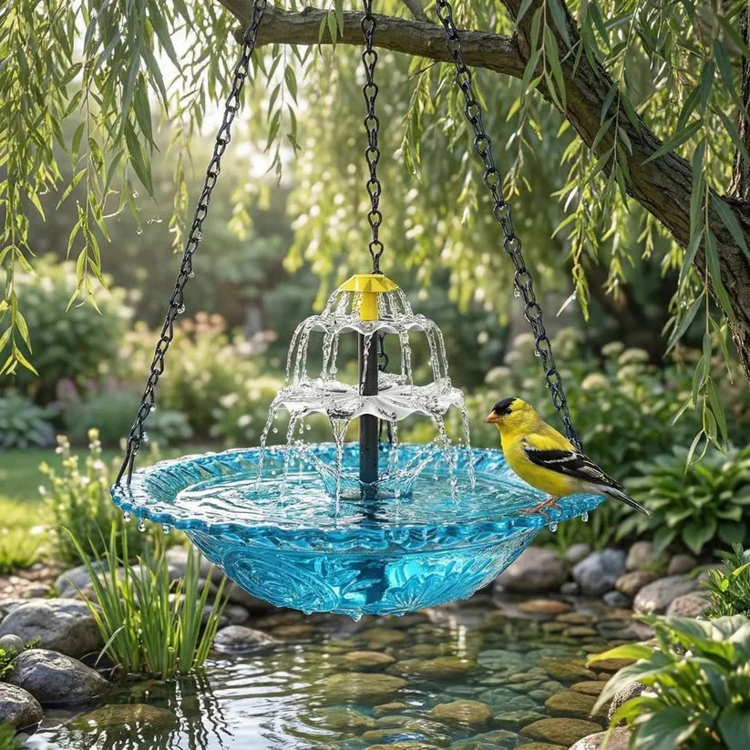 🎉 Special Offer Today Only! 🦜 Solar Cascade Hanging Bird Bath Fountain