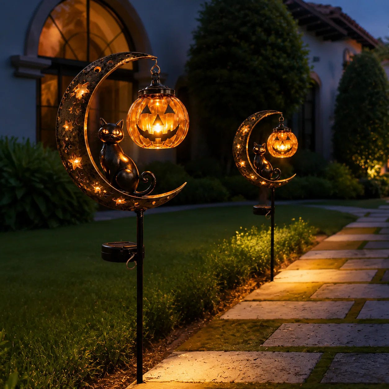 🎃Pumpkin Moon Halloween Garden Stake Light🌙The Halloween Garden Light Everyone Stops to Admire