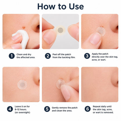 🌟 2-in-1 Microneedle & Hydrocolloid Patch 🌿 Invisible Face & Body Patches for Raised Moles, Acne, Flat Warts & Skin Tags - Helps Improve the Appearance of Wrinkles, Scars & Blemishes